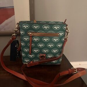 New! Dooney & Bourke New York Jets Small Zip Crossbody Bag Purse